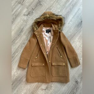 J. Crew Parka Coat with Fur Hood size 6P NWT
